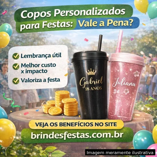 Benef&iacute;cios dos copos personalizados para festas