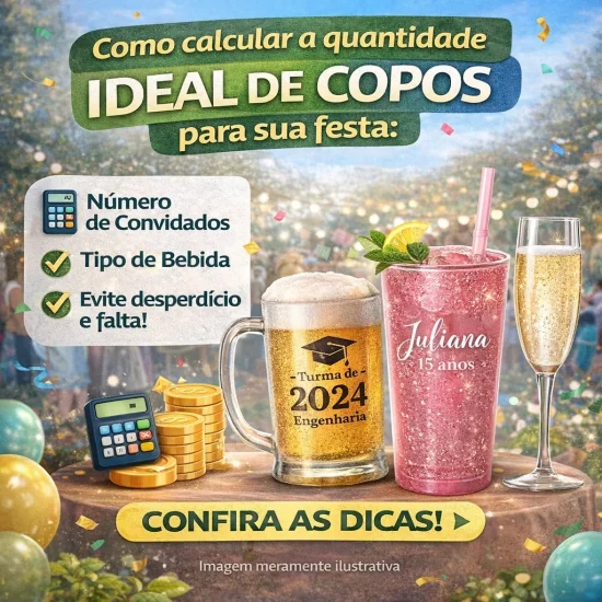 Como calcular a quantidade de copos para uma festa: guia completo por convidados e tipo de bebida